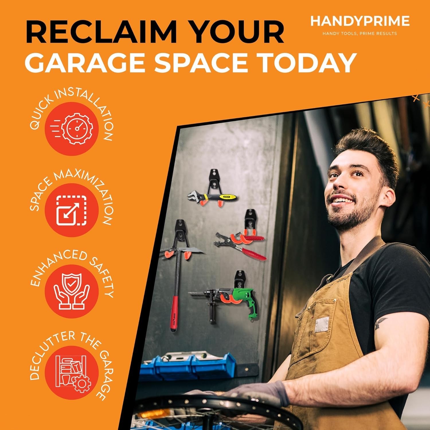 13 Pack Heavy Duty Garage Hooks Wall Mount Steel Storage For Tools Ladders Bikes