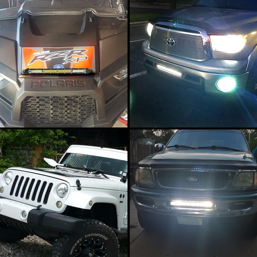 For Kawasaki mule 600 UTV Upper Roof 50" LED Light Bar & 4" Cube Pods + Wire Kit