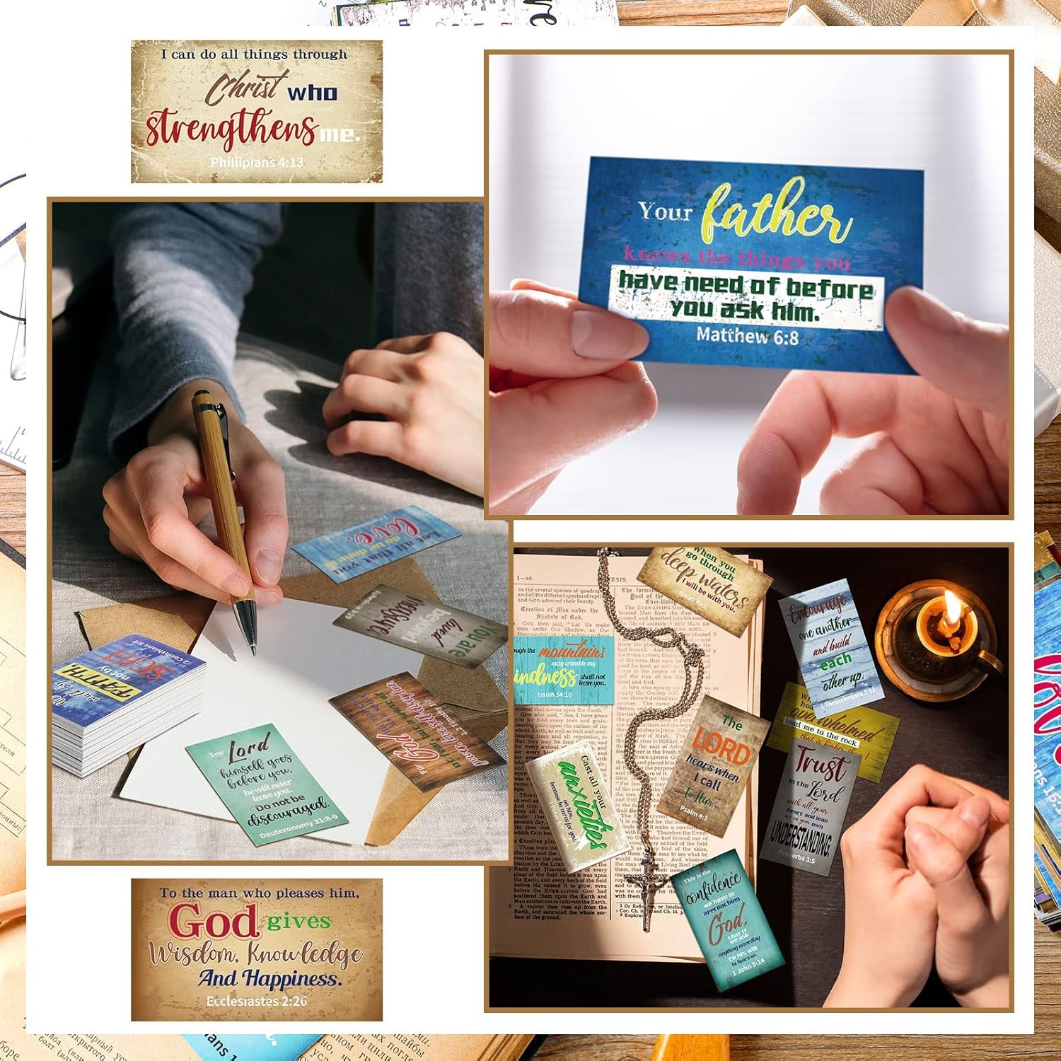 240Pcs Bible Verse Cards with Scriptures Inspirational Encouragement Quote Cards