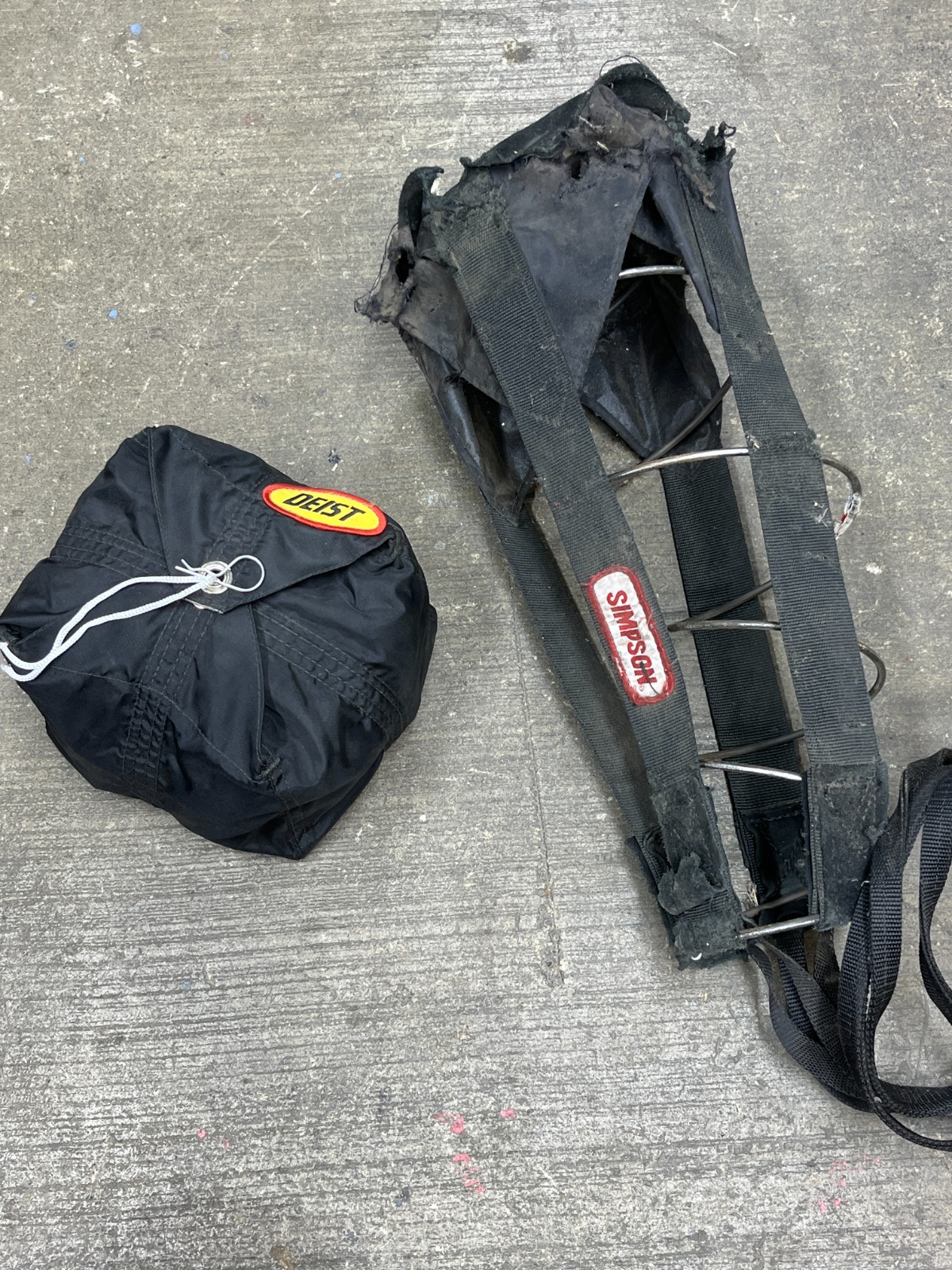 Deist Drag Parachute pack, for 10' chute, 7x7, Simpson pilot is for 12' chute