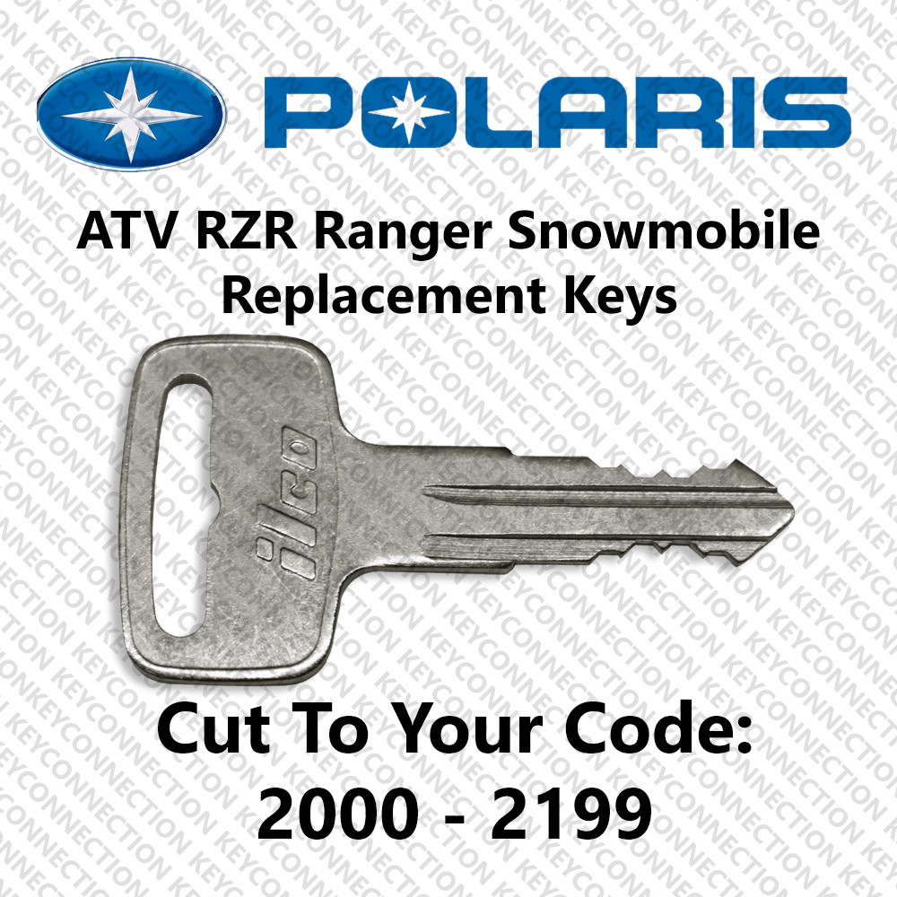 Polaris Keys Cut by Code ATV Ranger RZR Snowmobile key made to codes 2000 - 2199