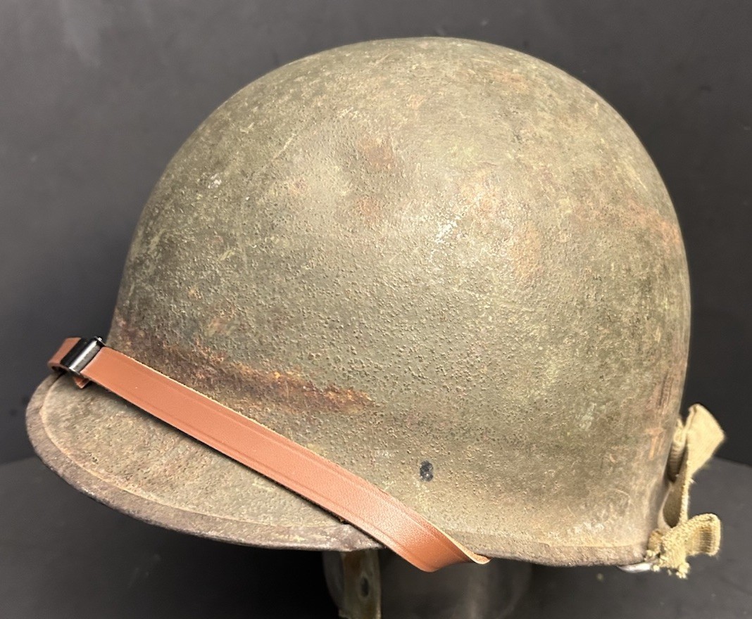 ORIGINAL PAINT 1944 WWII McCord M1 Steel Helmet w/Liner Rear Seam Swivel Bale