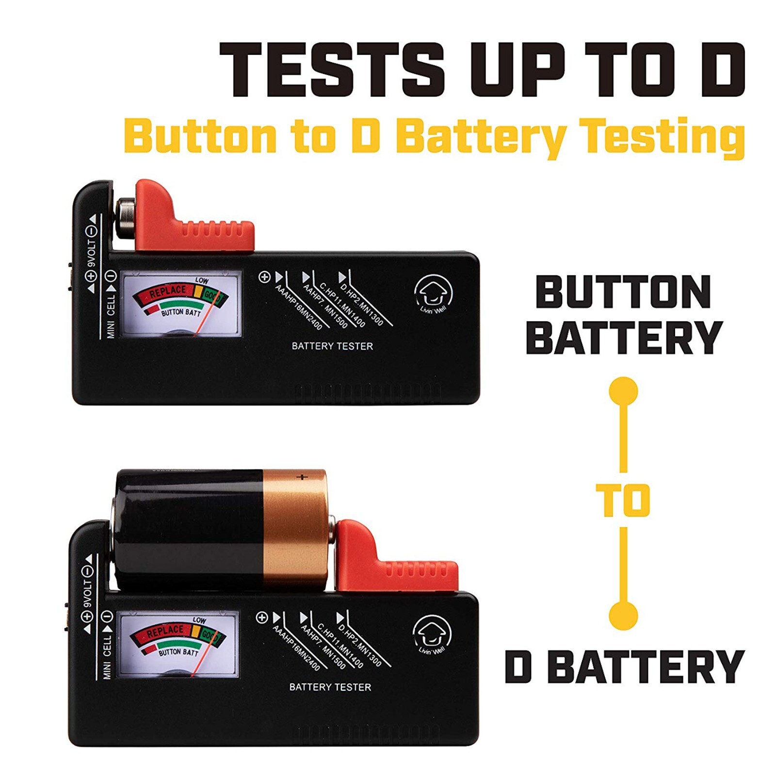 Battery Organizer Case with Tester, Storage Holder for Batteries, Garage Box