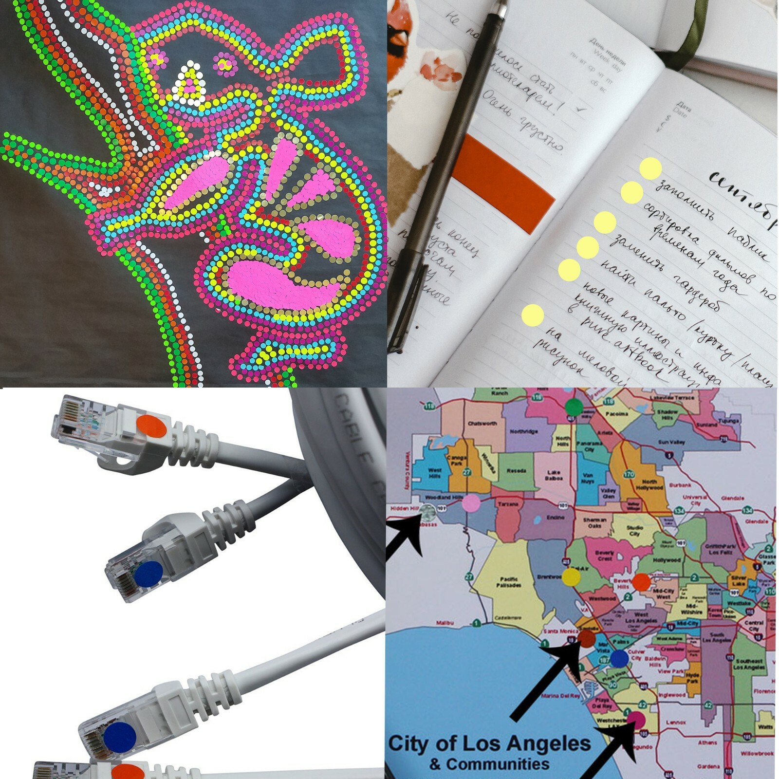 Round Stickers 1/4 Circle Dot Labels 8 mm Small Round Multiple Color Code Sheets