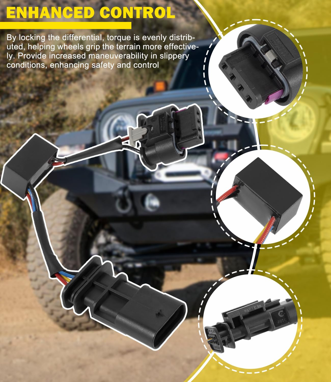 Z-LKR-OEM Locker Sensor Bypass Harness Fit for 2018-2023 Jeep Wrangler JL/JLU an