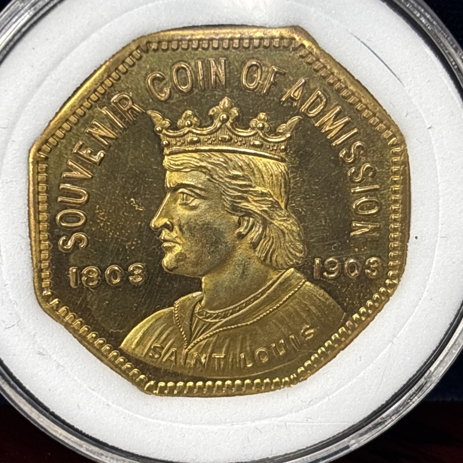 1904 Proof Like HK-306 So Called Dollar Louisiana Purchase Expo Octagonal Brass