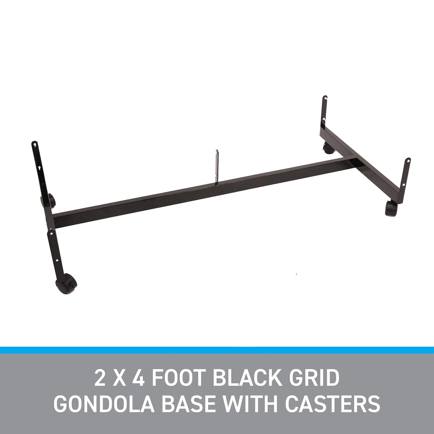 Black Grid Gondola Base Casters Use w Existing 3” on Center Wire Grid Panels