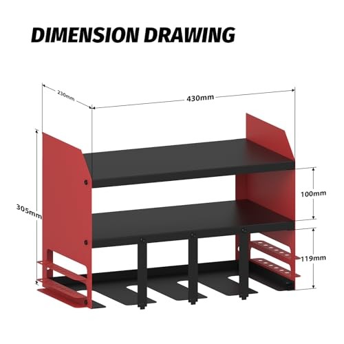 Power Tool Organizer Wall Mount, Utility Racks 3 Layers 18.9*9.06*12.2 Black
