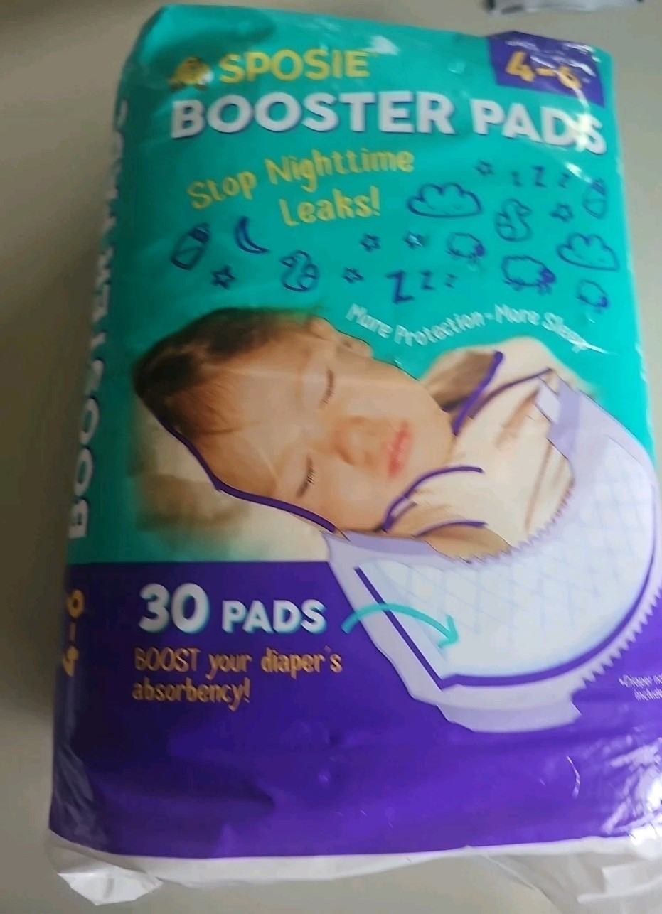 Sposie Booster Pads For Use With Diapers Size 4-6 New 30 Pads