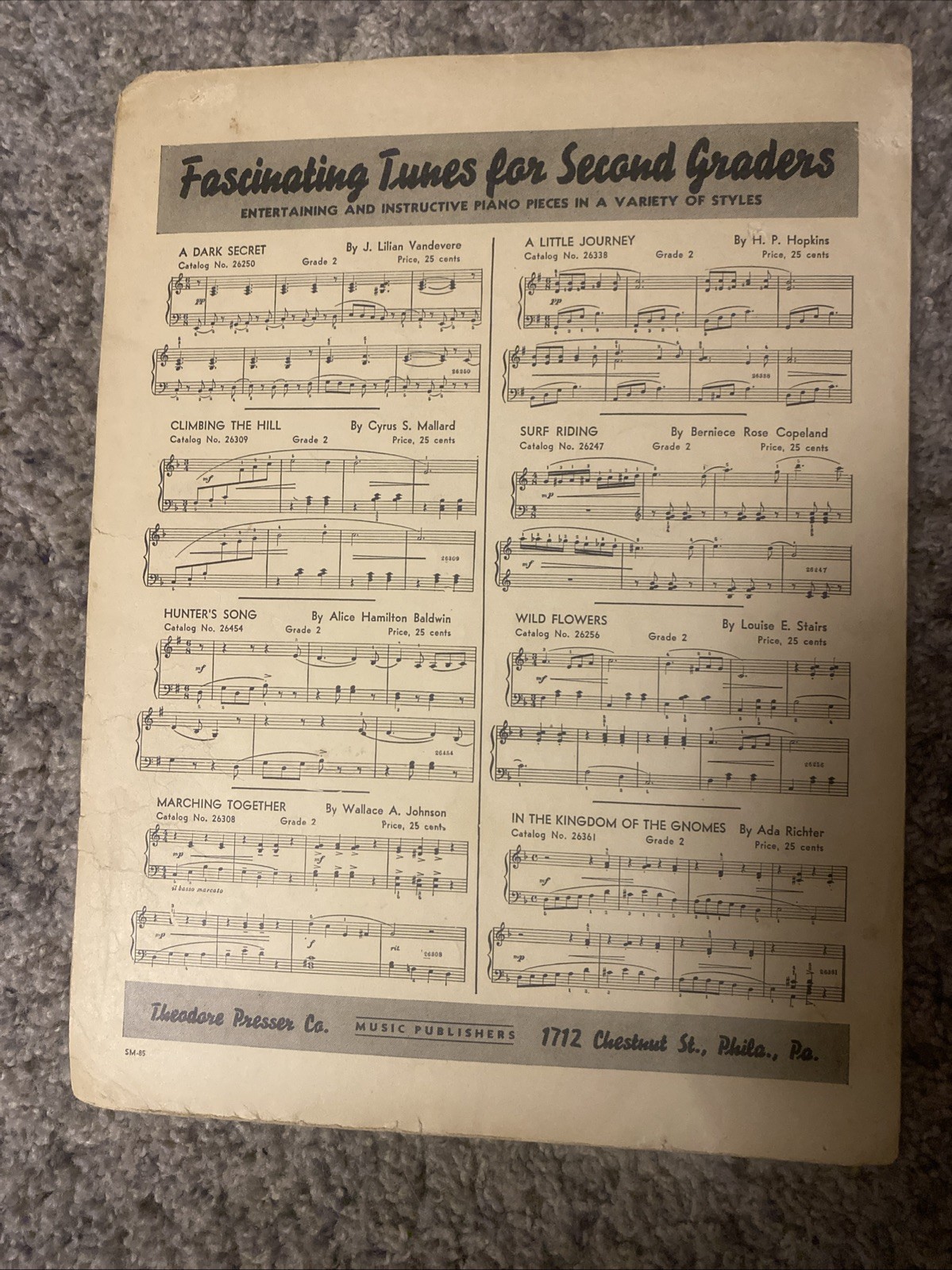 Antique 1903 Piano Sheet Music “ The Song Of The Katydid”