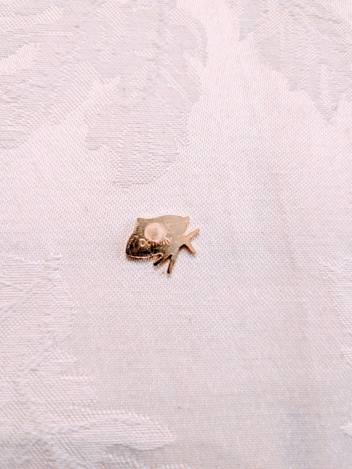 Doherty American Flag & Cross Lapel Pin Gold Tone Used