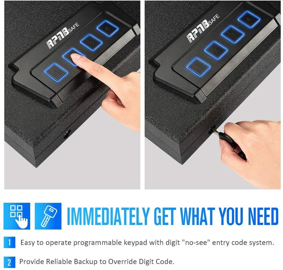 RPNB Portable Security Safe Quick-Access Safety Device w/ Quick， New