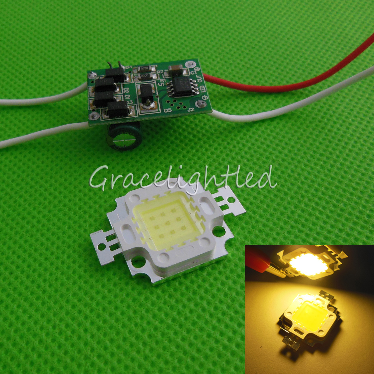 1kit 10W Warm White High Power LED Chip + 10Watt Led Driver 12V / 24V DC for DIY