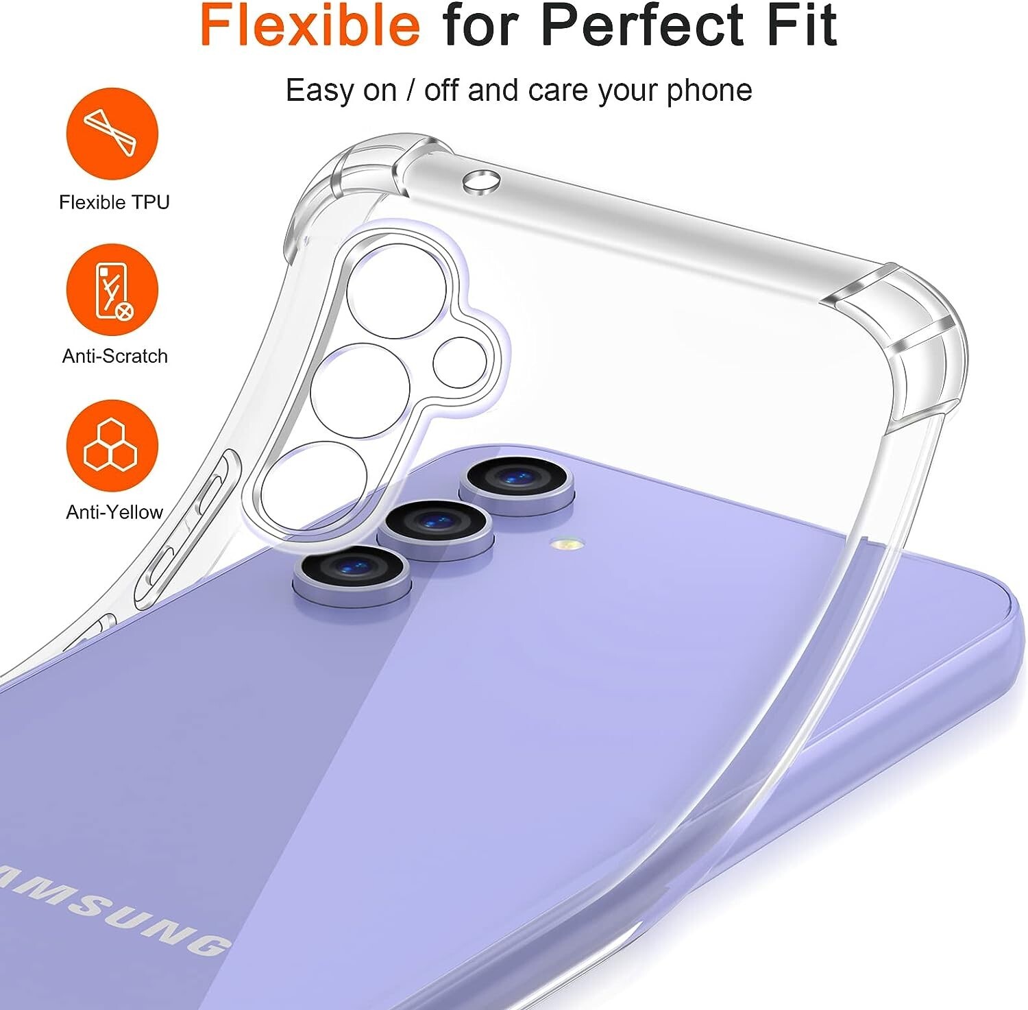 For Samsung A71 A54 A34 A05 A21S Soft Silicone Case Glass Screen Protector
