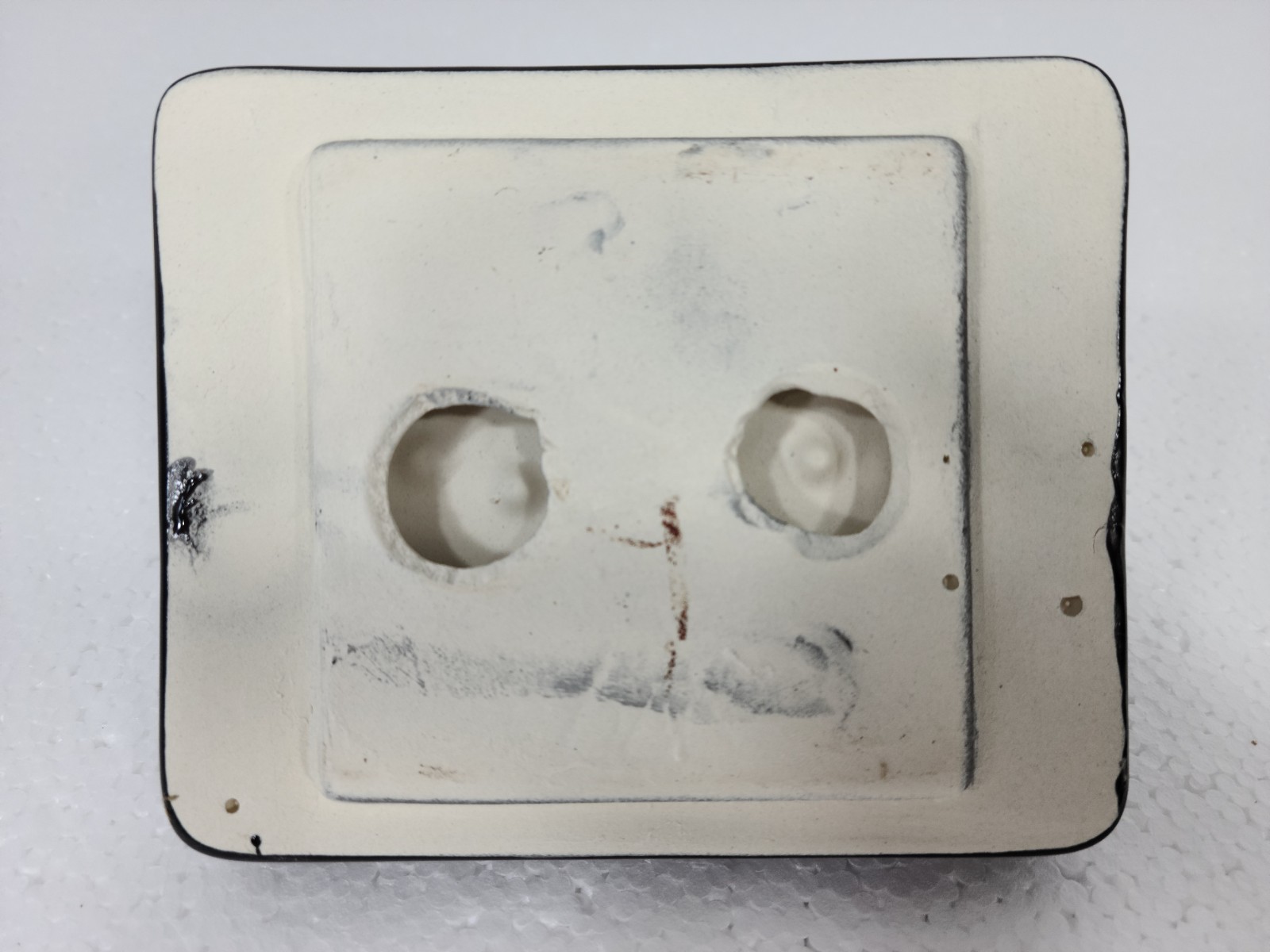 Black Ceramic TP Holder Toilet Paper Porcelain Mid Century Modern Vintage Retro