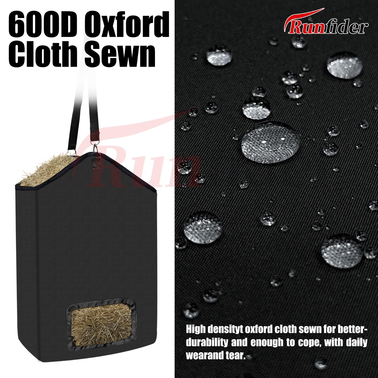 5-Pack Large Hanging Hay Feeder Bags – Heavy-Duty Oxford Fabric, 19.7"x17.7"x6"