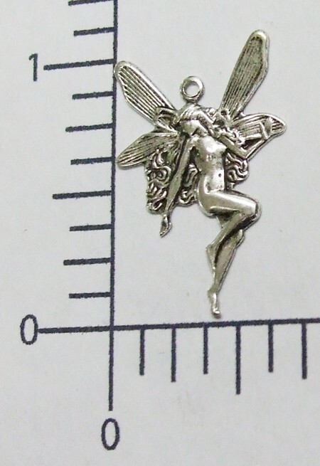 17114        3 Pc  Matte Silver Oxidized Fairy Charm Jewelry Finding