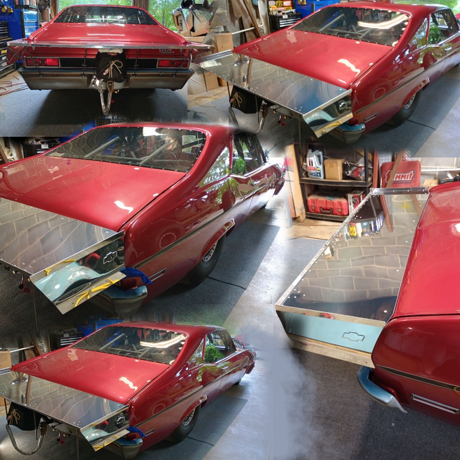 Nova Wing, 68-74 Chevy, Pro Race wing, Polish, Black, Brushed Anodized