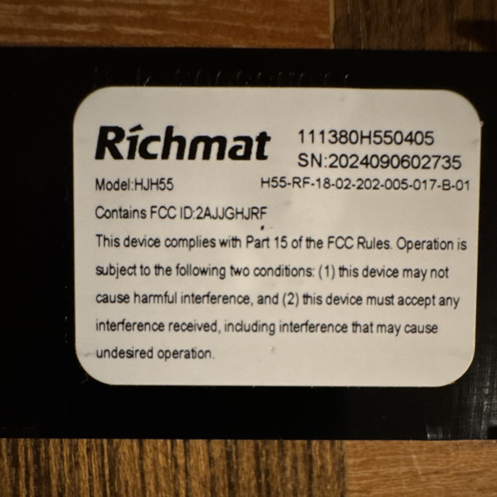Richmat HJH55 Remote Control for Adjustable Bed Black Compatible with bcp