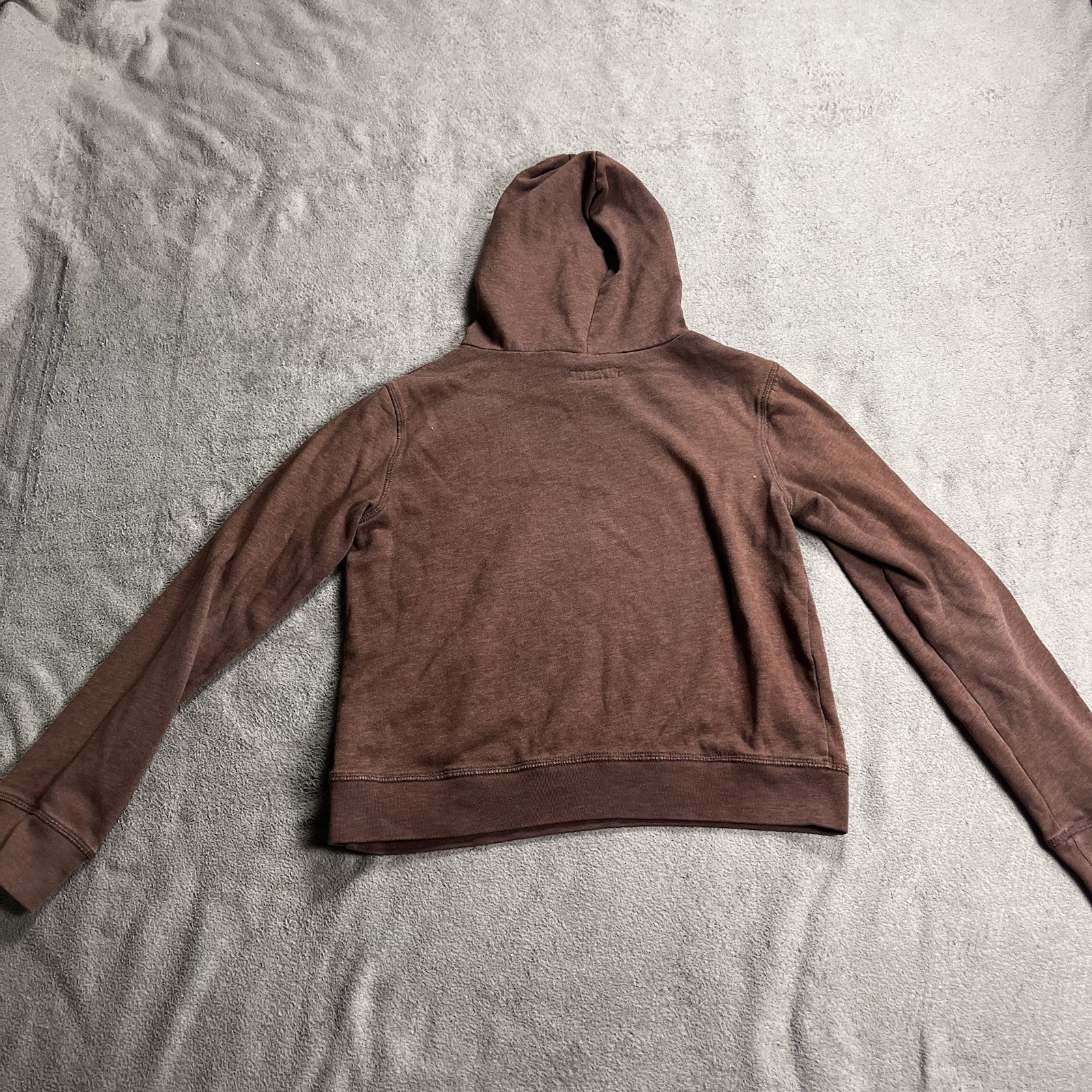 Aeropostale Hoodie Womens XS Brown Cropped Pullover NYC East Coast Graphic 87