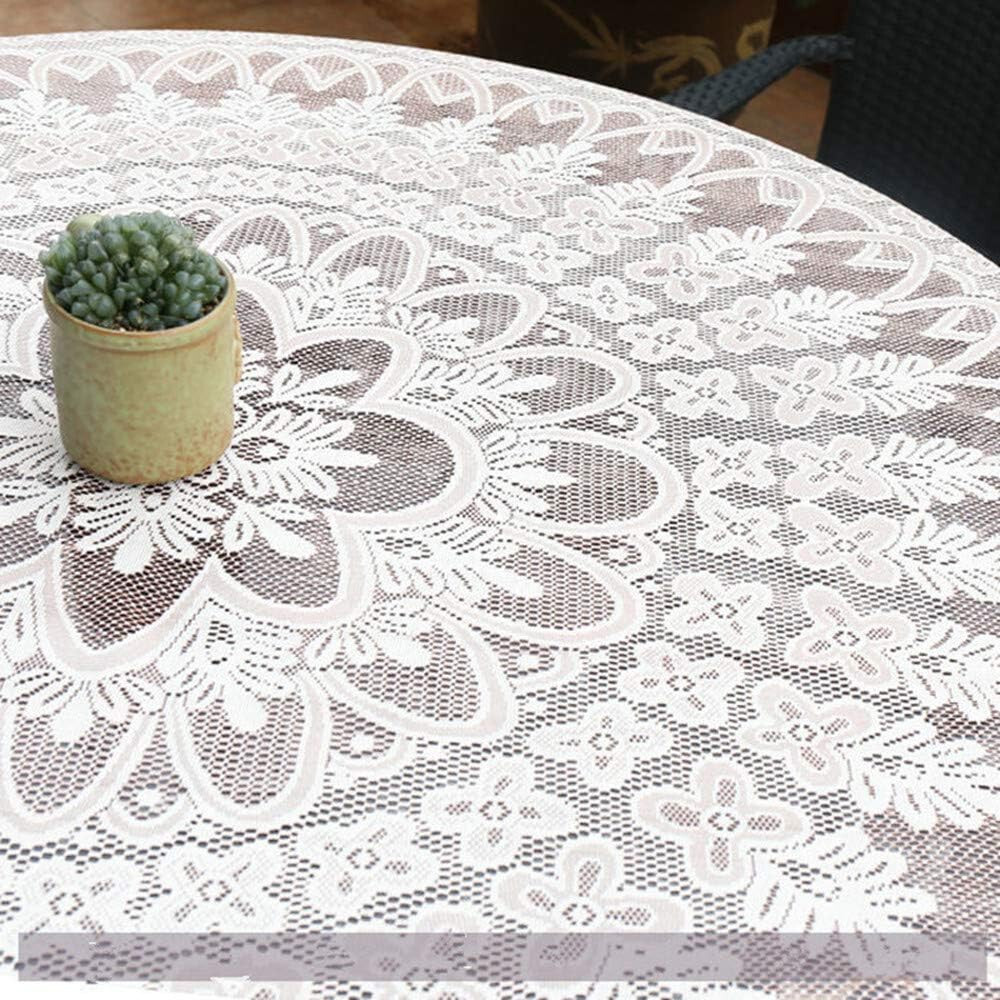 78" Vintage Floral Lace Tablecloth Round Table Cloth Cover Wedding Party Decor
