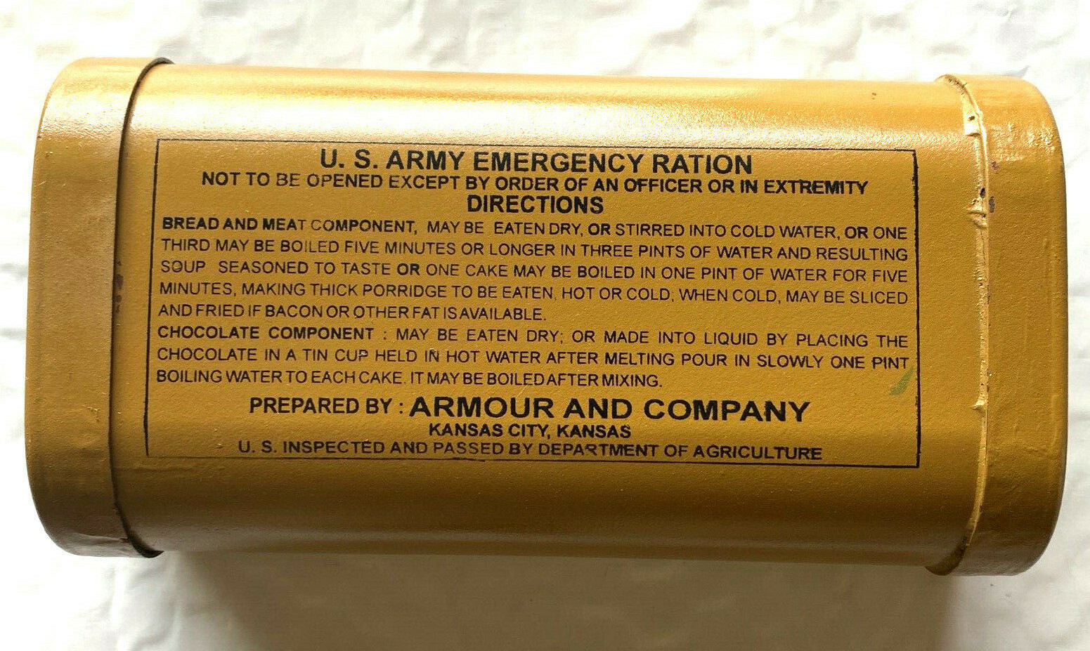 US Army 1906 Pattern Emergency Ration Can