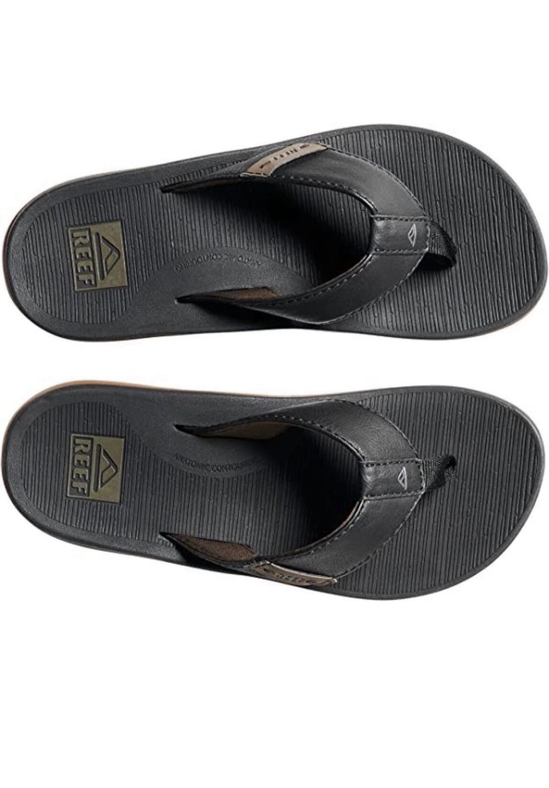 REEF Santa Ana Men's Sandals Beach Flip Flop Cushion Black/Brown CI4650 NWT