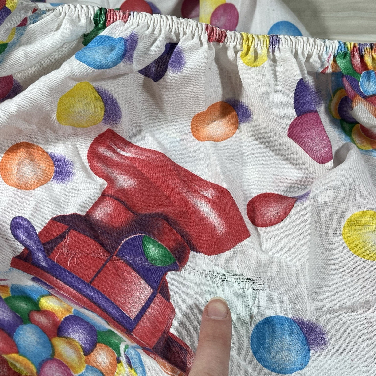 HTF Vintage Lisa Frank Rainbow Gumball Machine Fitted FULL Sheets Fabric