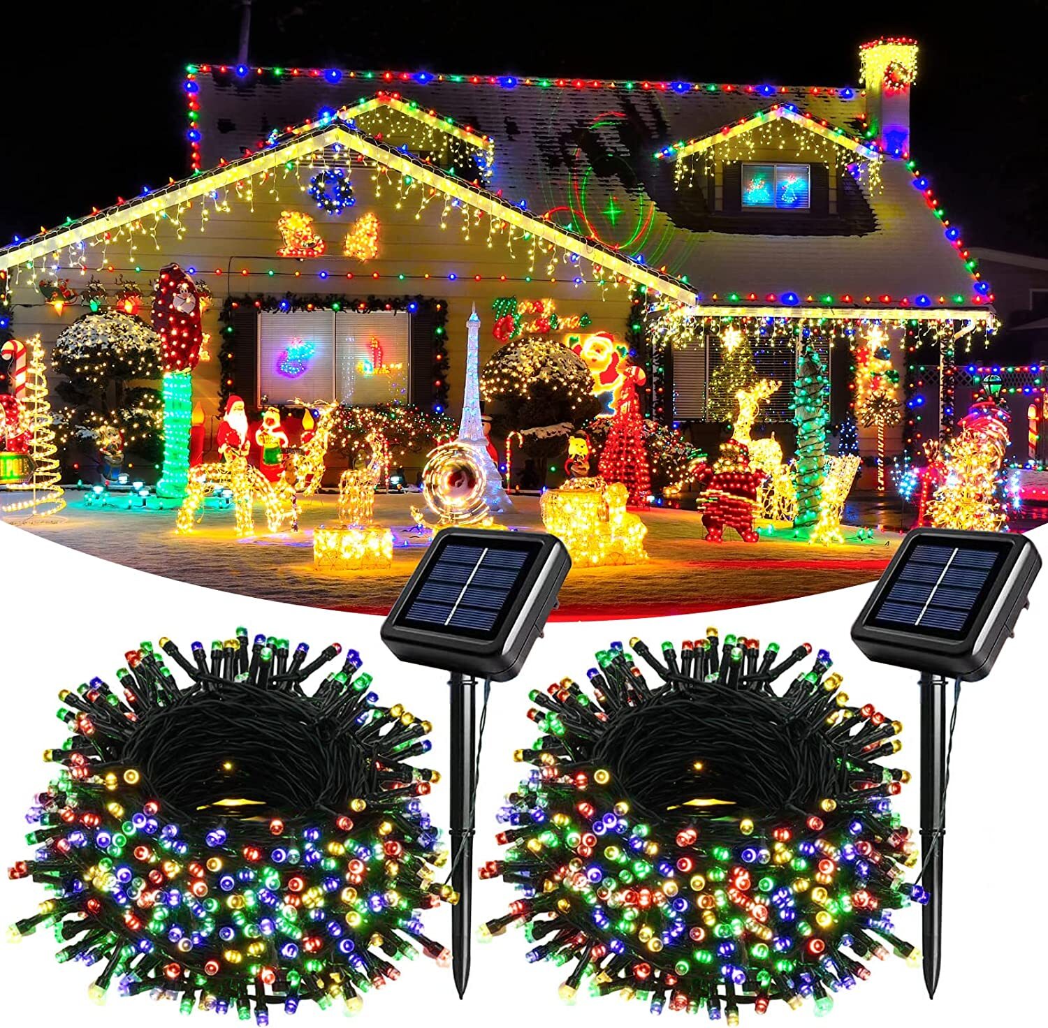 Solar String Lights Outdoor Waterproof Fairy Party Christmas Lamp Garden Decor