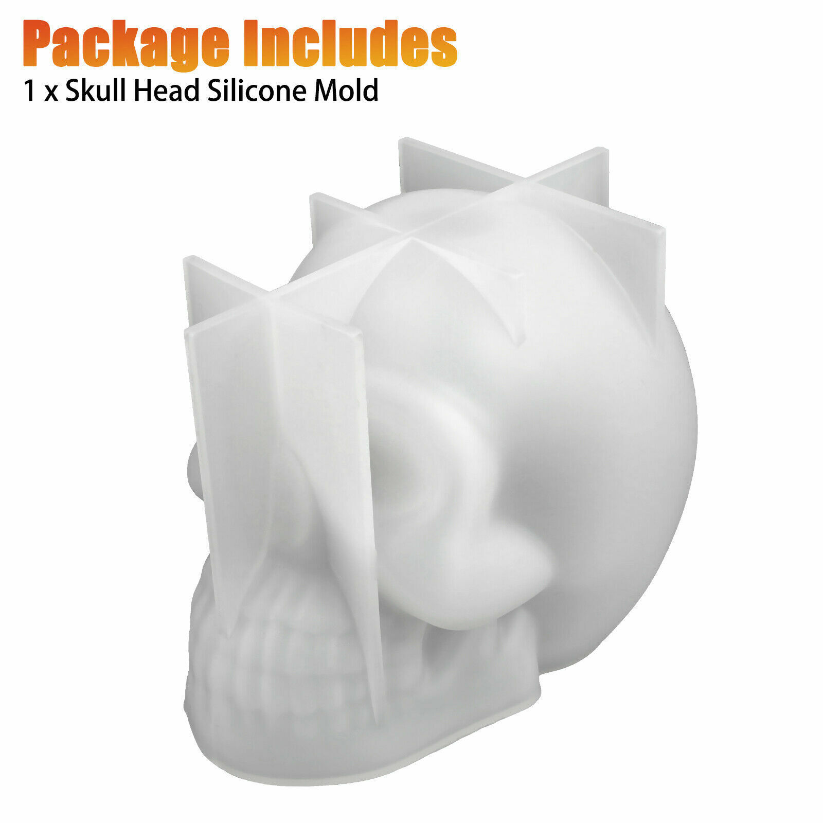 DIY 3D Silicone Resin Casting Mold Skull Head Halloween Mould Tool Epoxy Craft