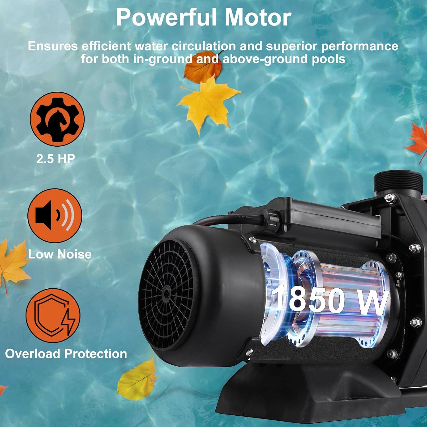 Hayward 2.5HP In/Above Ground Swimming Pool Sand Filter Pump Motor Strainer US