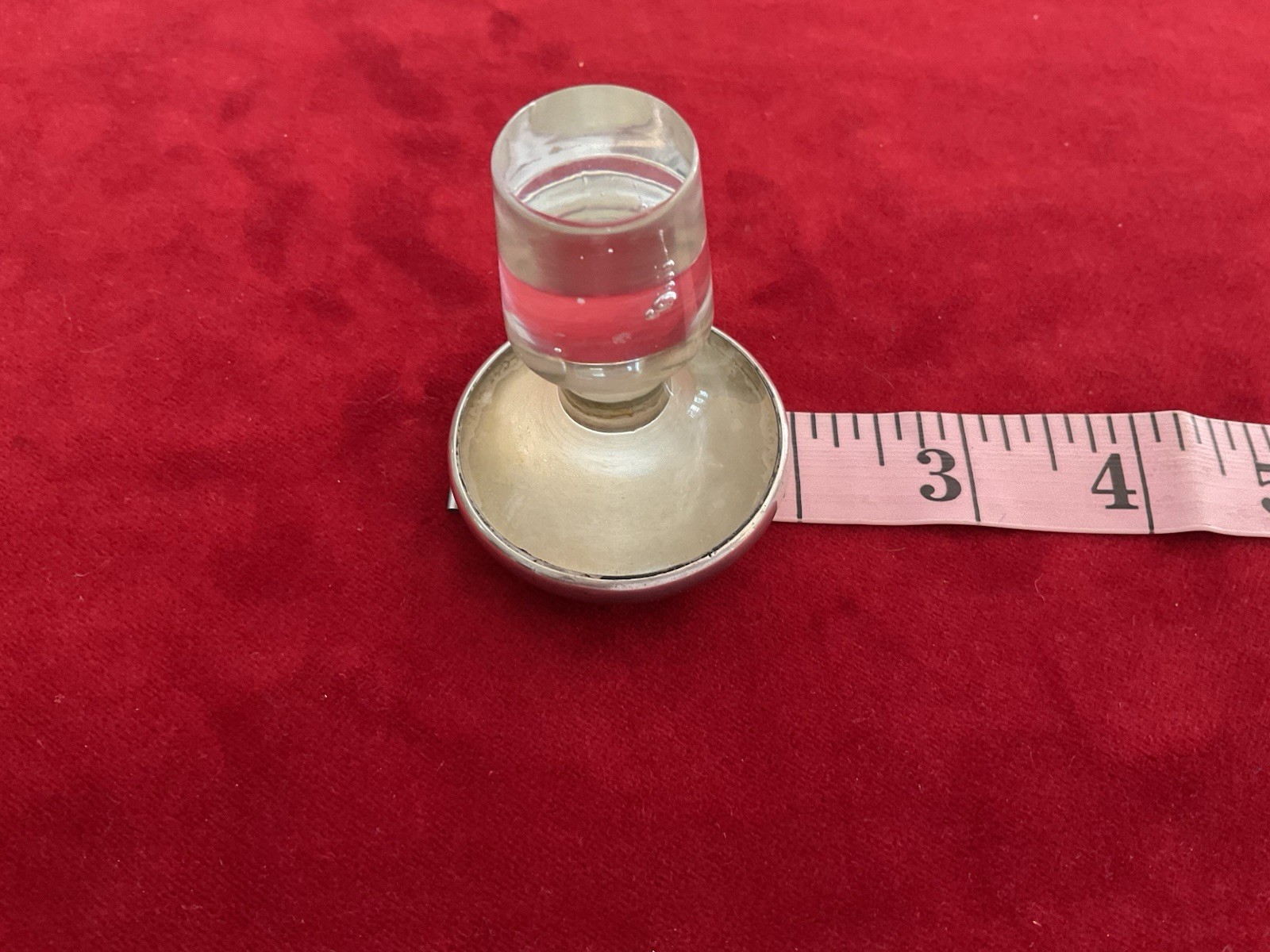 VTG BRITISH HALLMARKED STERLING TOPPED BOTTLE TOP DECANTER STOPPER CRYSTAL GLASS