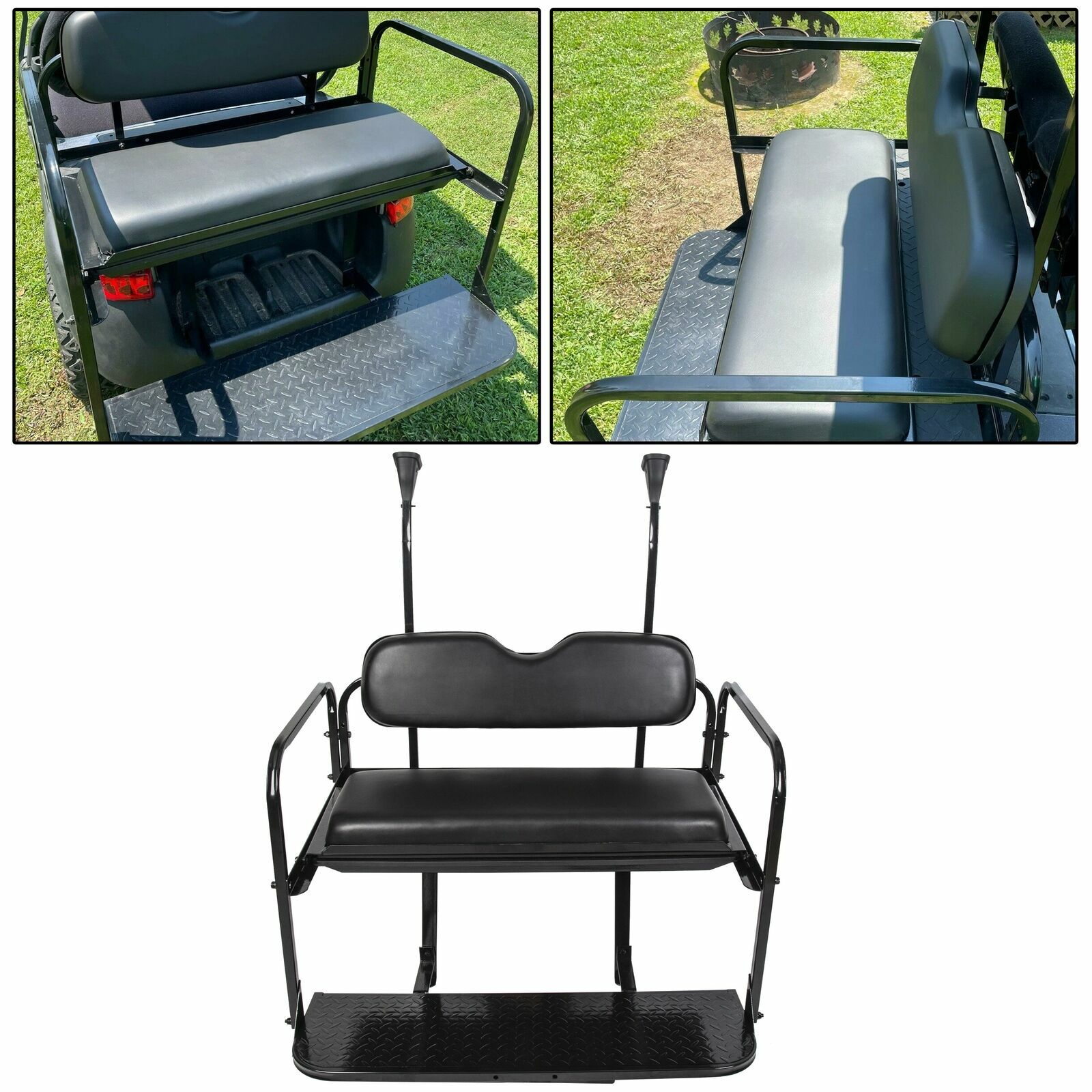 Flip Flop Rear Seat Cushion Kit Folding For 2004-up Club Car Precedent Golf Cart