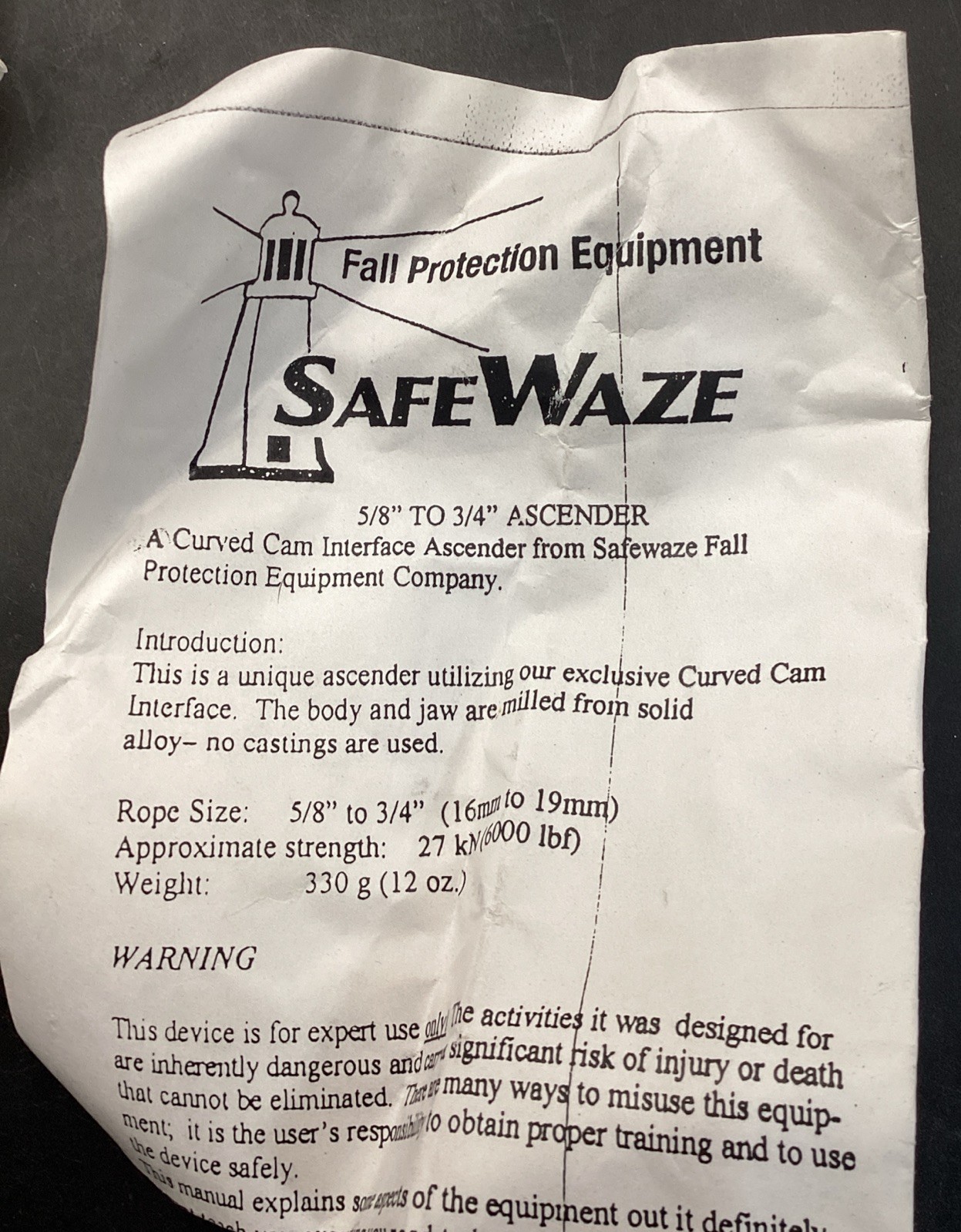 Safe Waze #0110 Large Eye 5/8 Inch Rope Grab