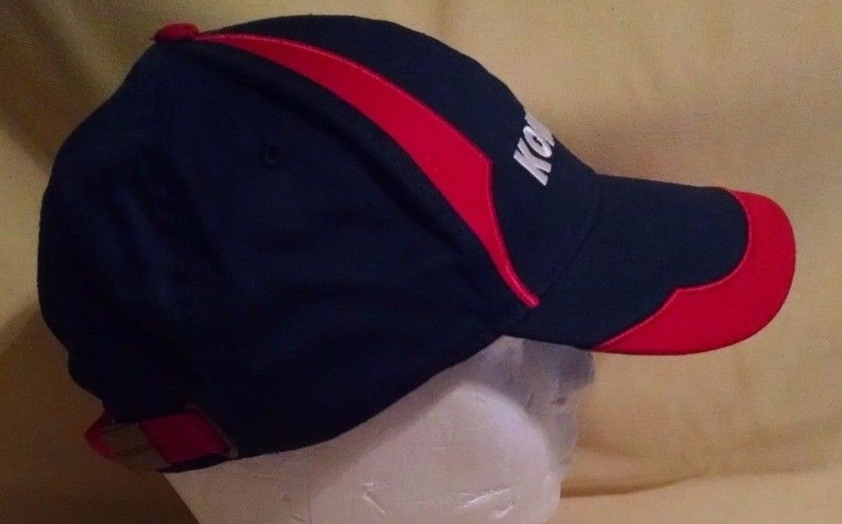 Komatsu Hat Baseball Ball Cap Blue Red White Adjustable Metal Buckle Cotton VGC