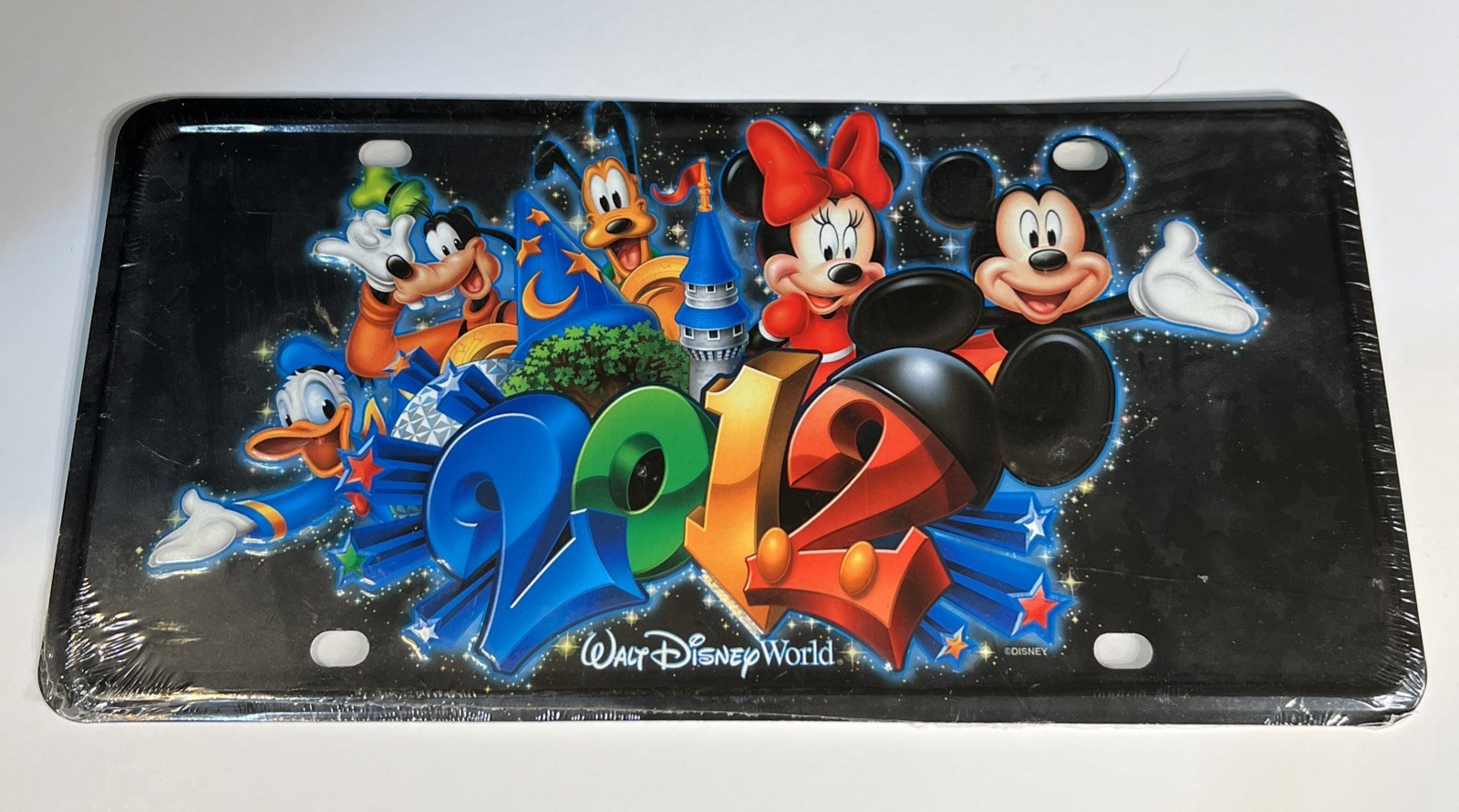 Walt Disney World 2012 License Plate Car Tag WDW Souvenir Mickey & Friends NIP