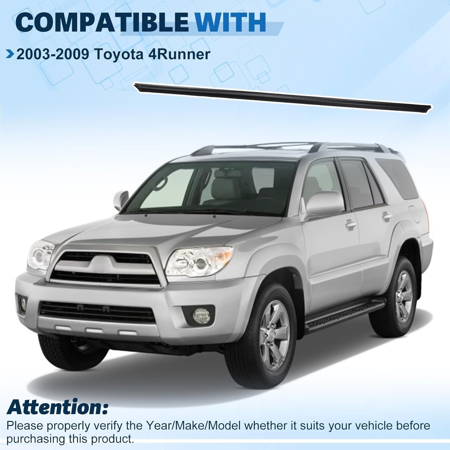 For Toyota 4Runner Hatch Rear Door Glass Outside Weatherstrip Liftgate Trim Seal