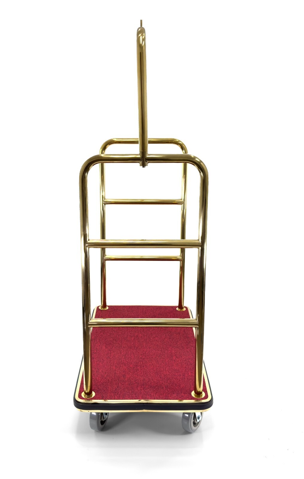 Hotel luggage cart | Bellman's Cart | Rectangular Red Carpet Base | Square Top.