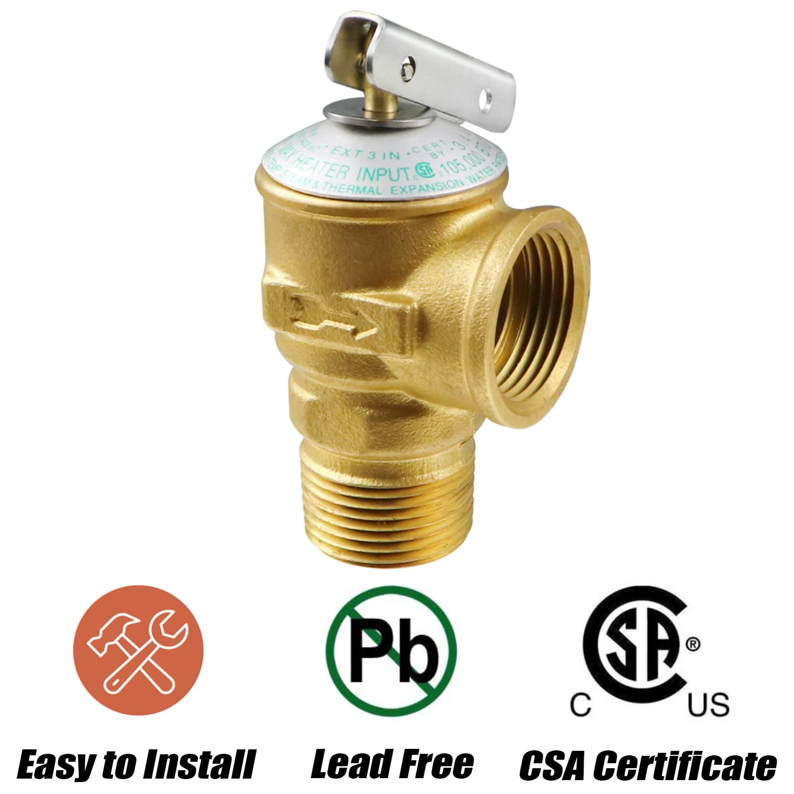 3/4 inch Tankless Water Heater Isolation Valve Kit Pressure Relief CSA approved
