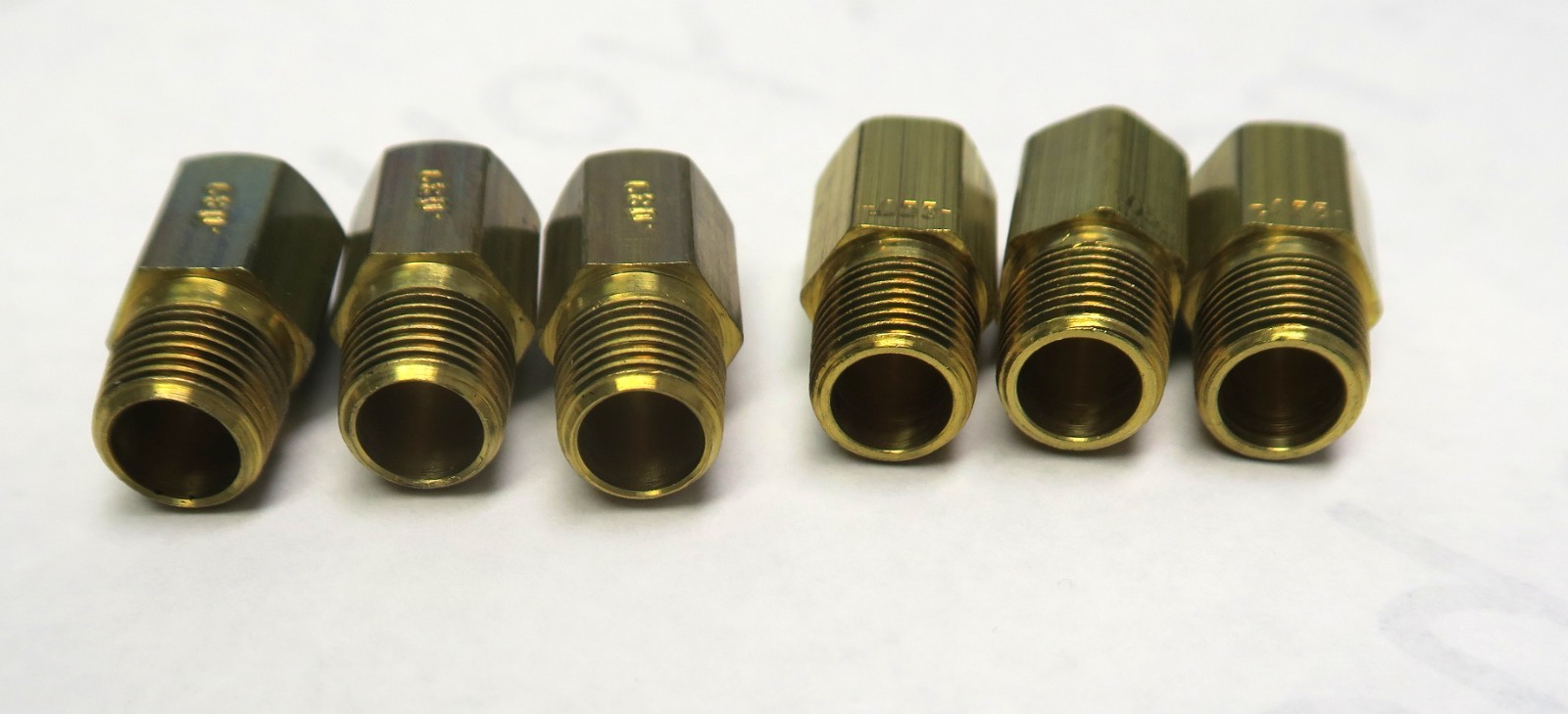 Brass Flare Union Connector Male Coupler (3) .055 & (3) .089 HVAC Fittings Lot