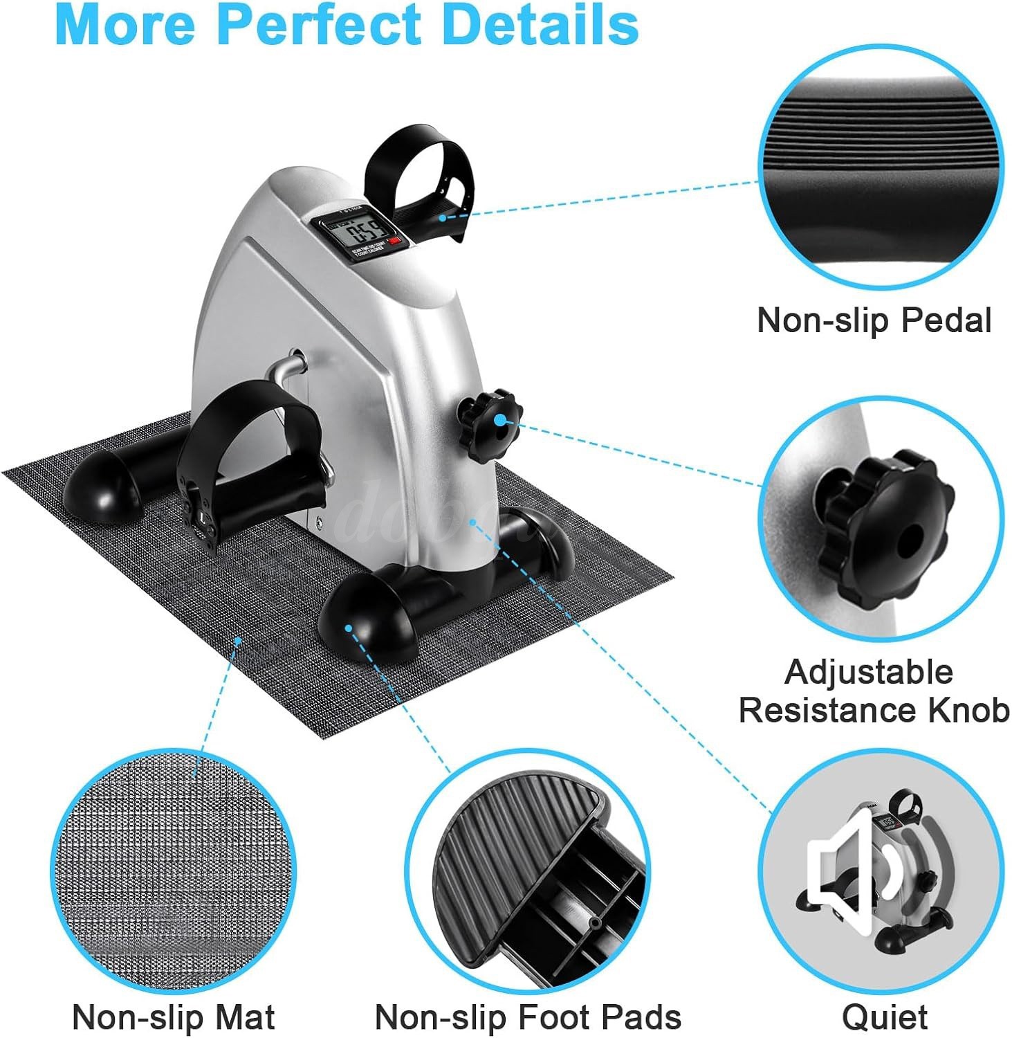 Portable Mini Cycle Bike Foot Pedal Exercise Machine Arm Leg Recovery Peddle US