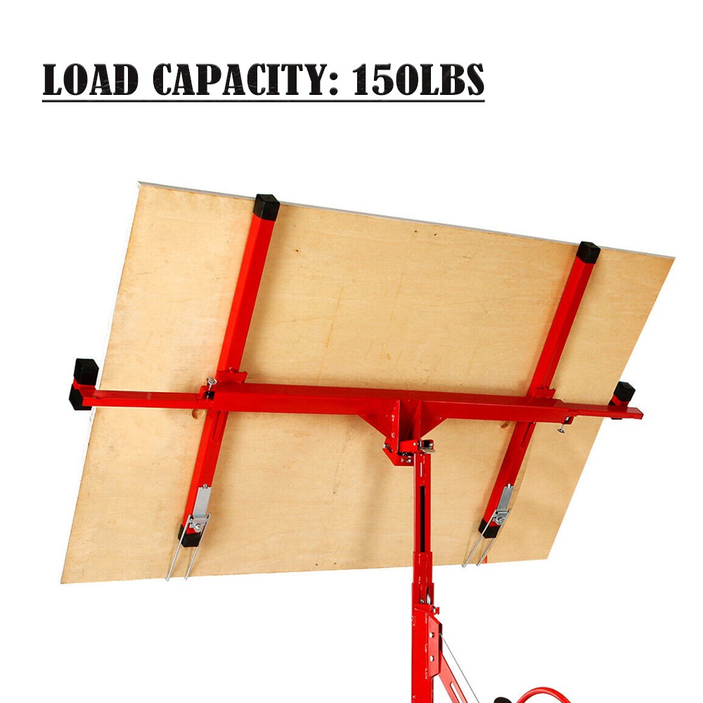 Drywall Rolling Lifter Panel Hoist Jack 11FT Plasterboard Jack Carrier 150lbs