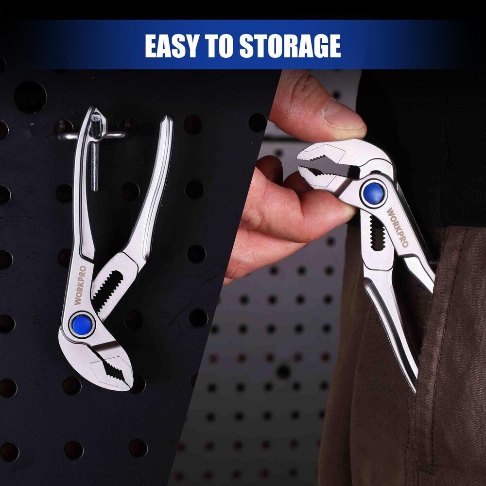 WORKPRO 4-inch Water Pump Plier Groove Joint Plier Adjustable Tongue 15-Position