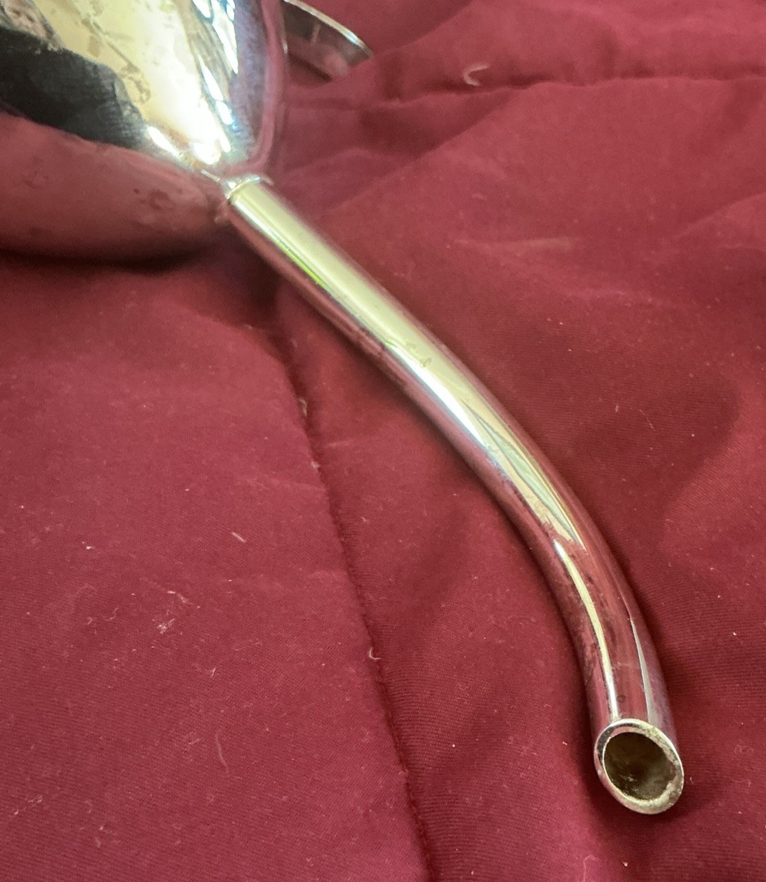 Wine Funnel Silver Plate 5" Curved Spout With Strainer Vintage