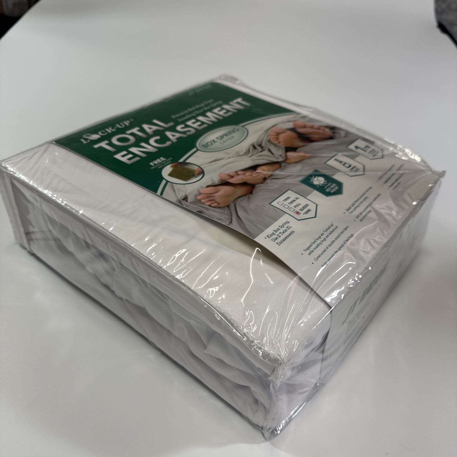 Lock-Up Queen Box Spring Total Encasement Cover Protector Bed Bug Protection JT