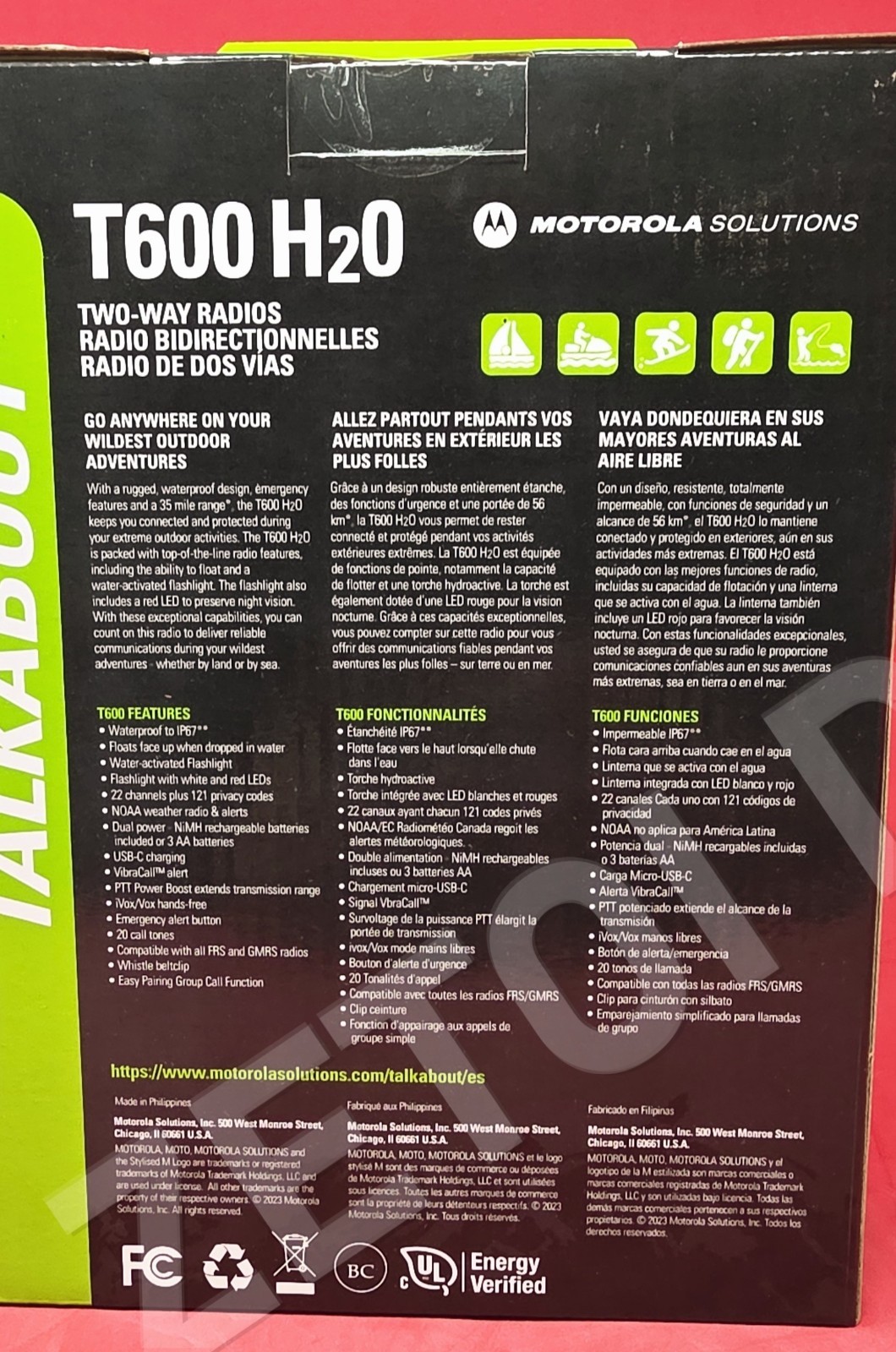 *BRAND NEW* Motorola T600 H2O Waterproof FRS Radios walkie talkies 22 Channel