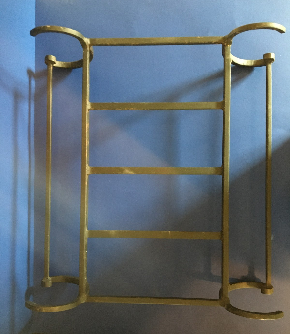 c.2000 ❅Black Rod Iron❅ Vintage Fireplace ~POTTERY BARN~ 18" Log Holder ☆SONOMA☆