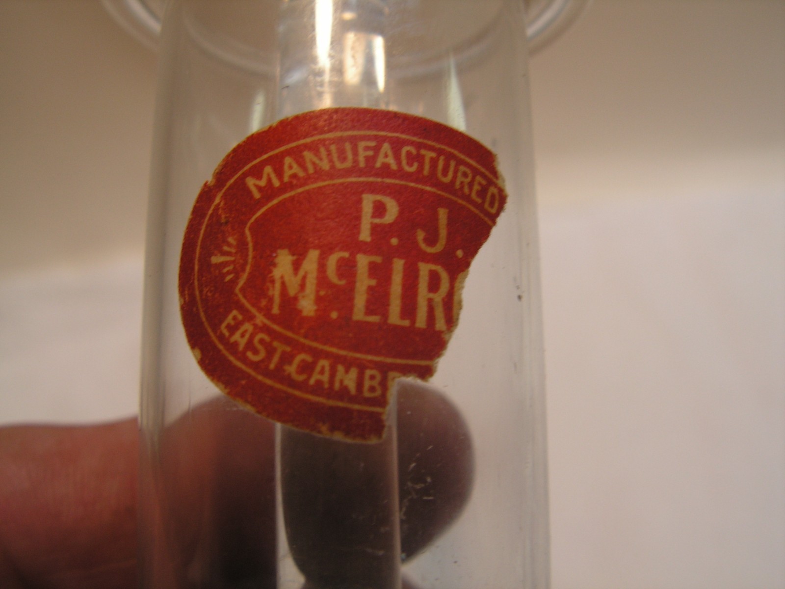 Vintage Glass Syringe Antique P J McElroy Surgeon Medical Apothecary Unused?