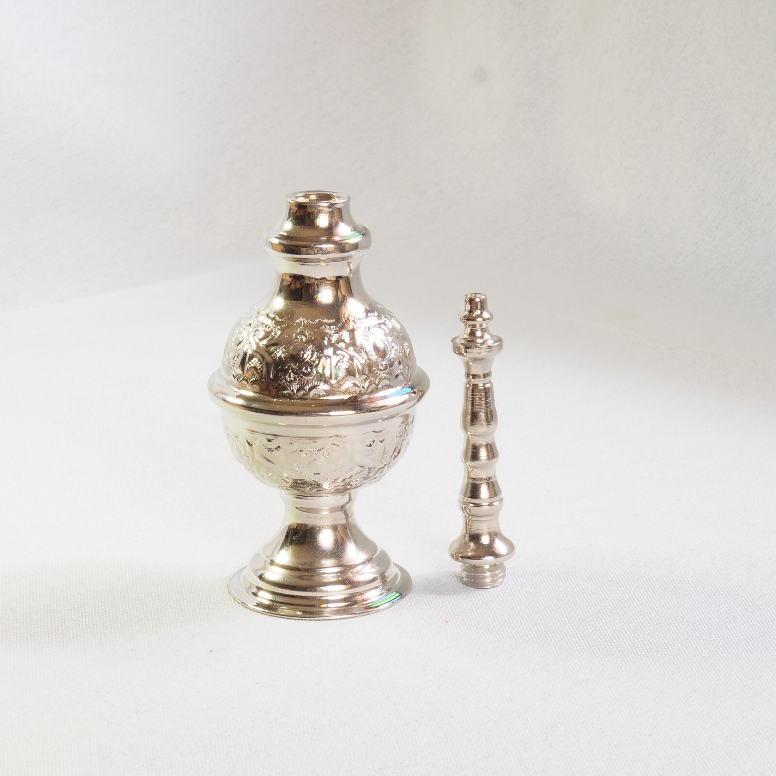 Handmade Moroccan Silver Perfume Bottle - Antique Style Decorative Gift - Unique