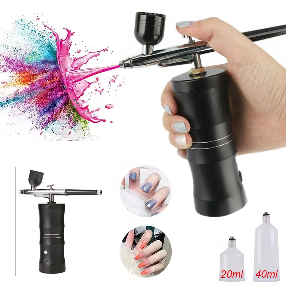 Portable Air Compressor Kit Airbrush Paint Spray Gun Nail Art Tattoo Airbrush US